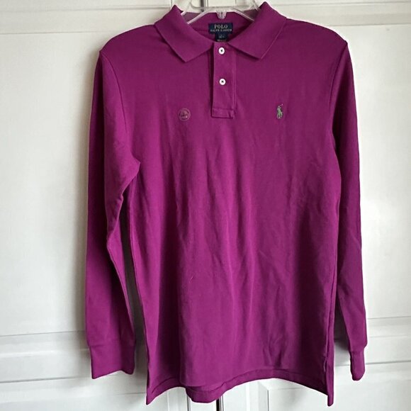 Polo Ralph Lauren Shirt Boys Large‎ 14 16 Magenta Long Sleeve New With Tags - Picture 1 of 6